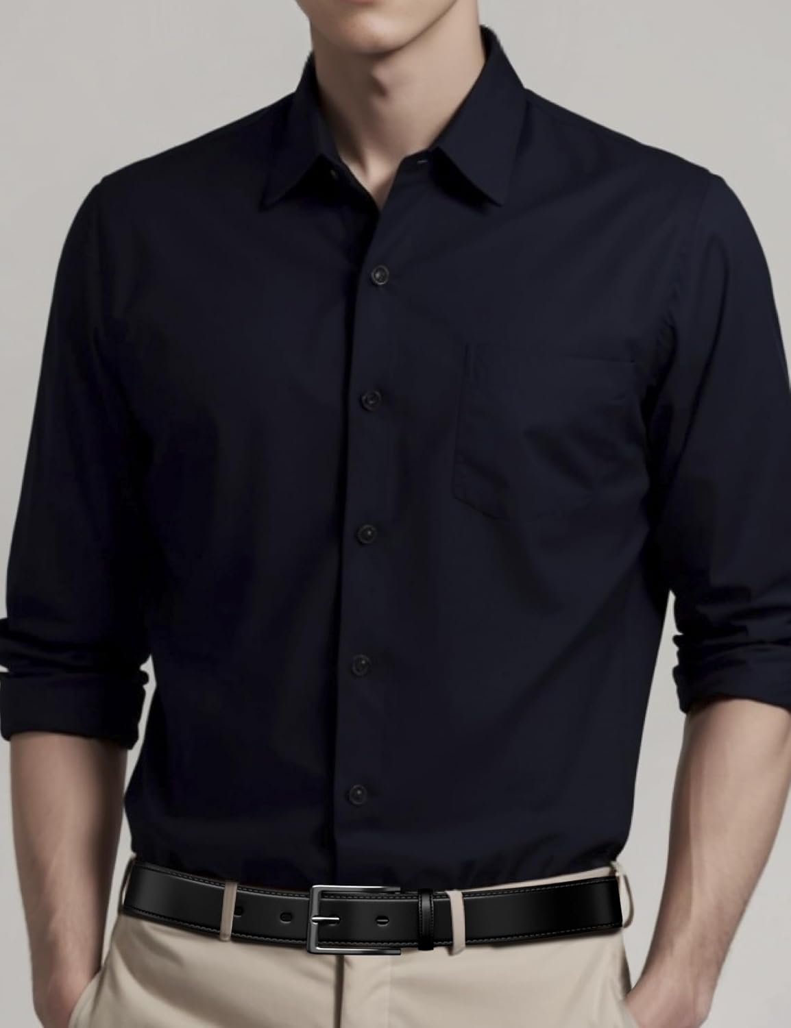 Mens Dress Belt,Mens Leather Belts for Jeans, Belt 1.38" Width - Image 2