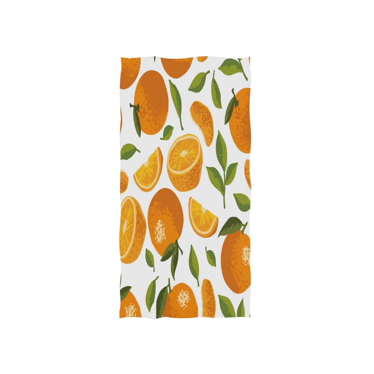 HUYGD Summer Orange Leaves Soft Bath Hotel Spa Hand Gym Sport Towel 76 x 38 cm(30 x 15 Inches)