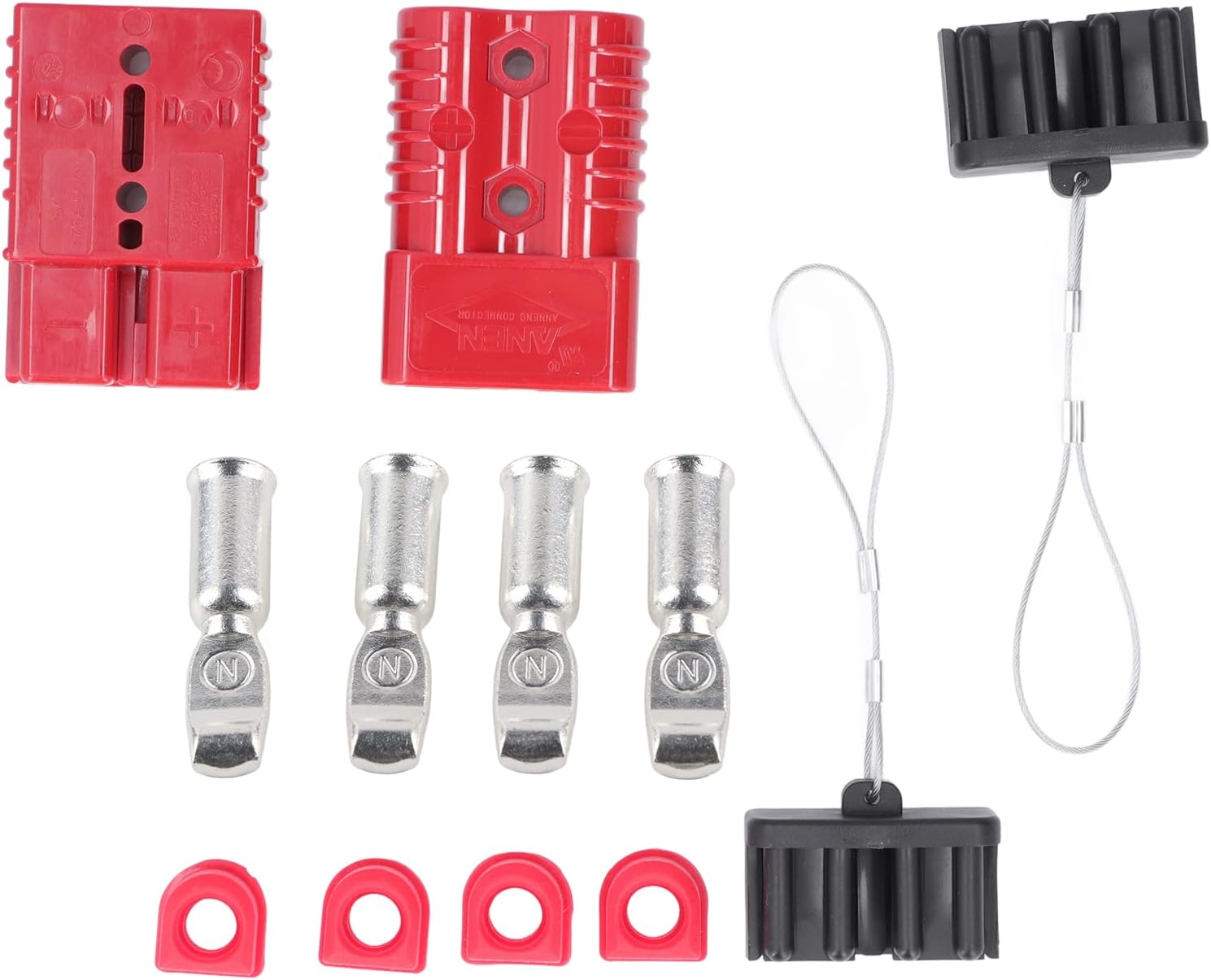 Battery Disconnect Wire Harness Plug Kit, ABS Heat Quick Connectors for Electric Winch Trailers, High Reliability Battery Quick Connect Motors with Cover and Wa