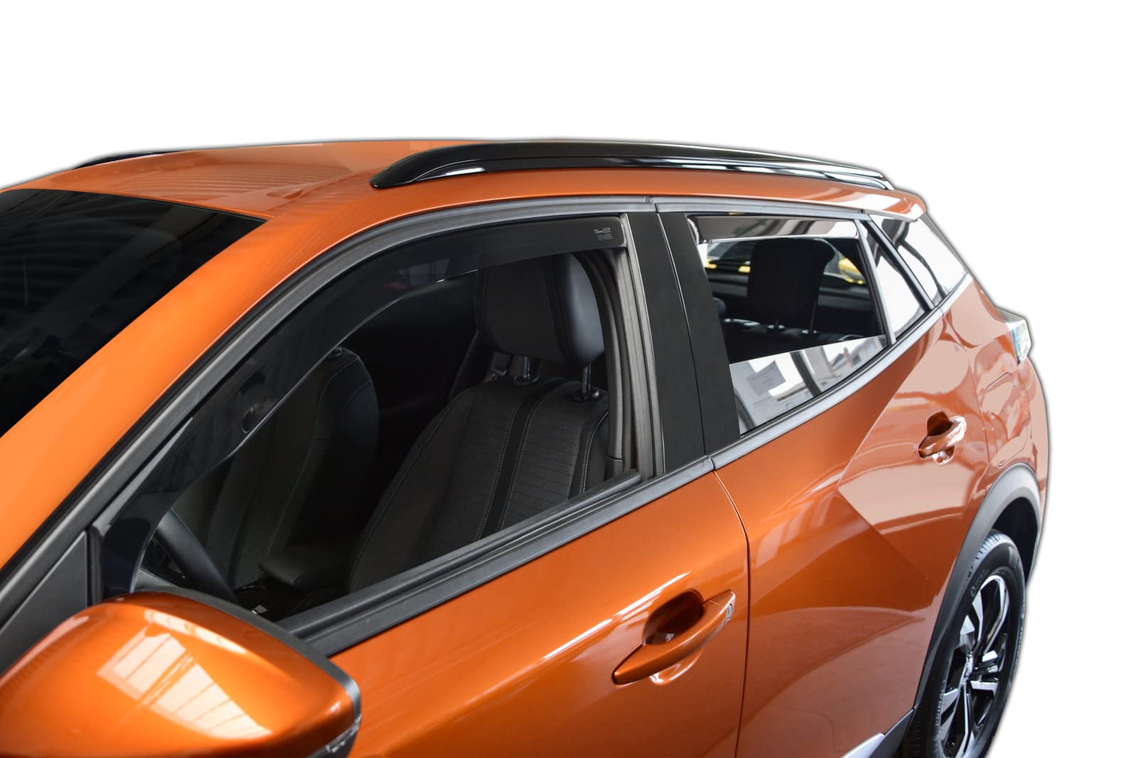 J&J AUTOMOTIVE Deflettori d'Aria per Peugeot 2008 / 2008E Dal 2019, Set da 4 Pezzi, Nero Fumé Oscurato Heko