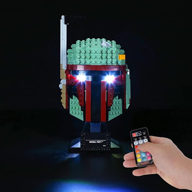 BRIKSMAX Led Lighting Kit for Star WarsBoba Fett Helmet (Upgrade Version) - Compatible with Lego 75277 Building Blocks Model- Not Include The Lego Set