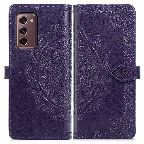 XYX – Capa carteira para Samsung Z Fold 2, Galaxy Z Fold2, com flor de mandala em 3D, capa protetora