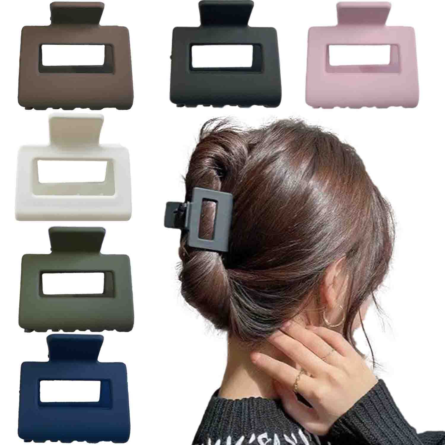 6 PCS Hair Claw Clips, 2" Matte Hair Clips for Women and Thin Thick Hair 6 Color
