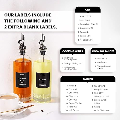 Miniatura 55 de Molimoli Botella dispensadora de aceite de oliva para cocina, dispensador de aceite con vertedor pesado, dispensador de botellas de vidrio