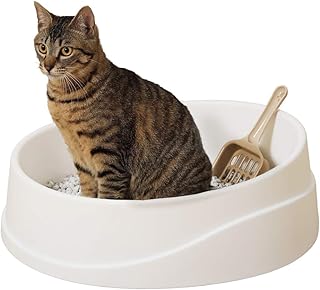 アイリスオーヤマ 猫 トイレ 猫トイレ本体 ネコトイレ 倒れにくい オープンタイプ OCLP-390 (抗菌 オープン スコップ付き) ホワイト/ベージュ