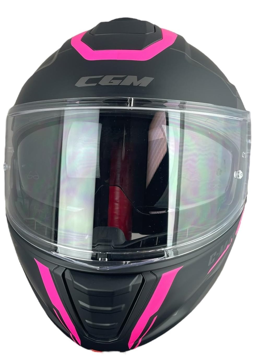 Casco Modular CGM Negro Mate y Rosa con Visera Transparente Homologación 22.06 (XS 53/54)