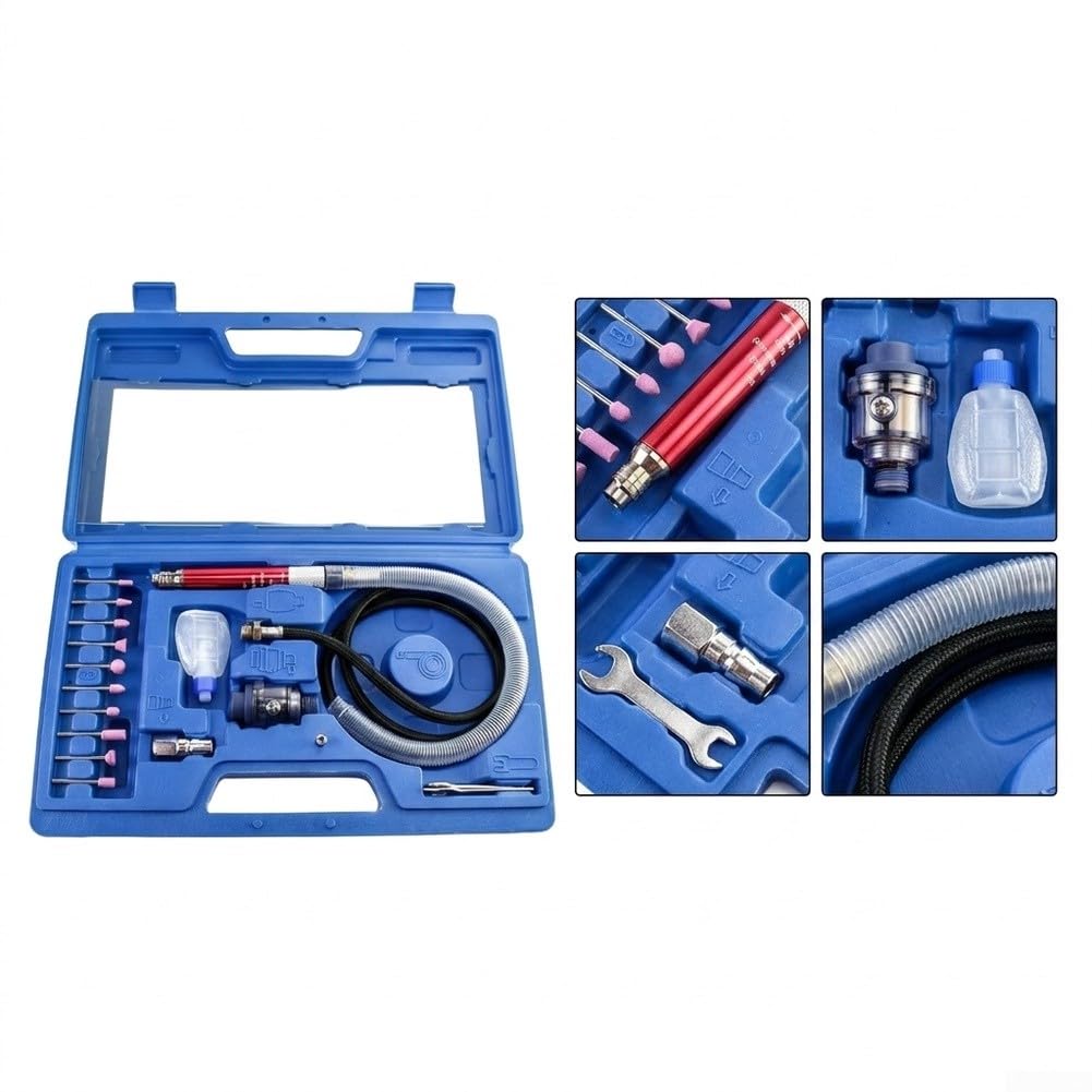 Amoladora Neumática Recta Kit con Fresa 3mm Metal