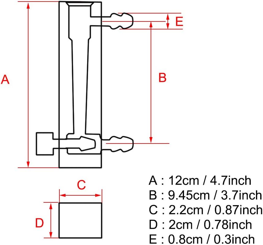 LZQ-7 Acrylic Air Gas Flowmeter Air Meter with Control Valve Flowmeter for Measuring Controlling Gas 1-10LPM 0.6MPa