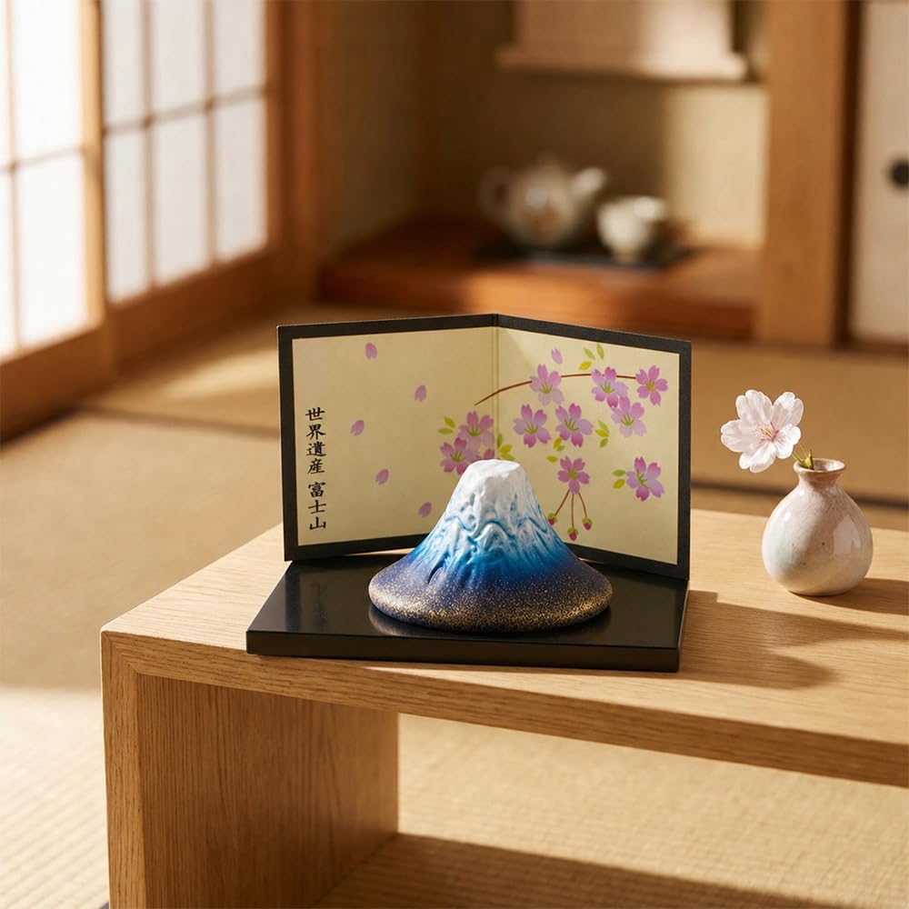 Amazon.co.jp: 萬古焼 富士山 置き物 インテリア かわいい 可愛い