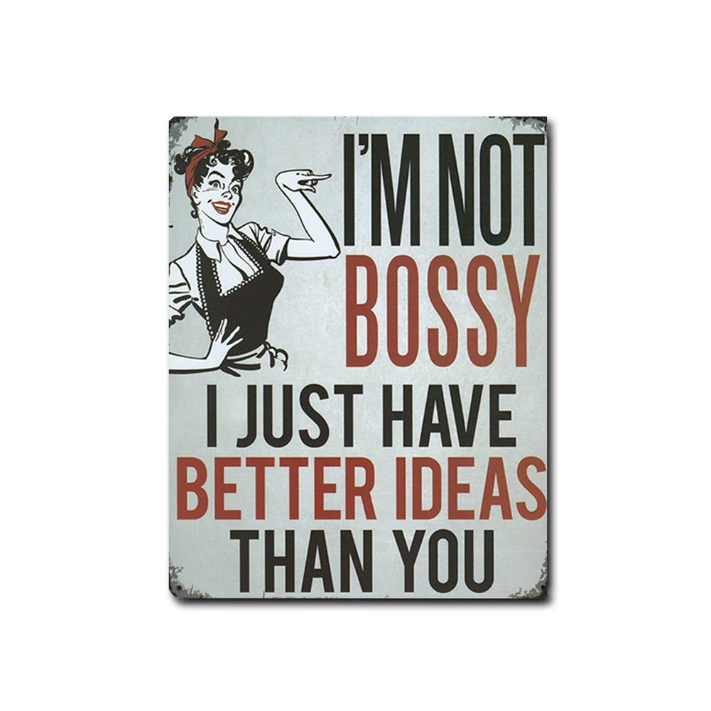 Imprints Plus Bundle I'm Not Bossy Retro Tin Sign Décor - Vintage Inspired Metal Sign Complete with Screws for Hanging to Display in Your Home Bar, Garage, or Restaurant [12"X15"] (ST T 98549)