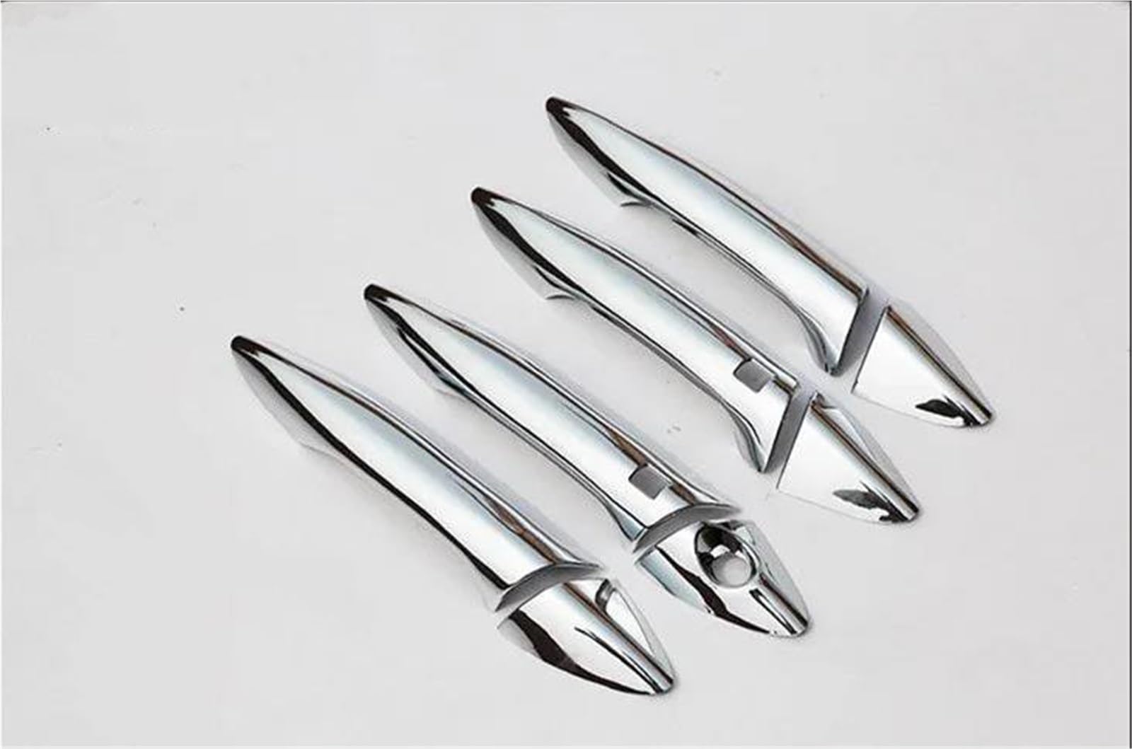 Slimes 2 Buttons Chrome Door Handle Cover Trim Accessories Stickers Car Styling Accessories For Hyundai For I40 2012-2017 Cover Stickers(2 Buttons)