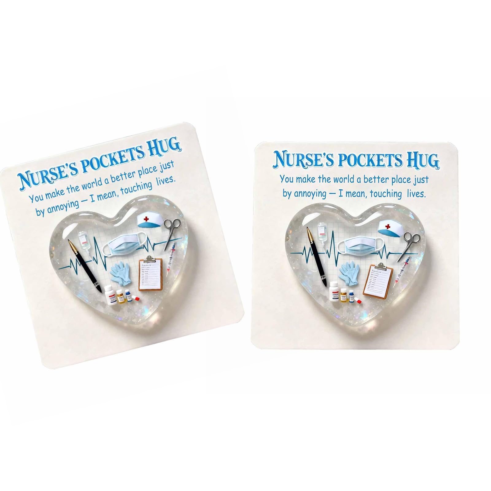 hogtnd Elegant Nurse Hug, Acrylic Motivational Souvenir, Portable Inspirational Card for Birthdays and Anniversaries, Wedding Card