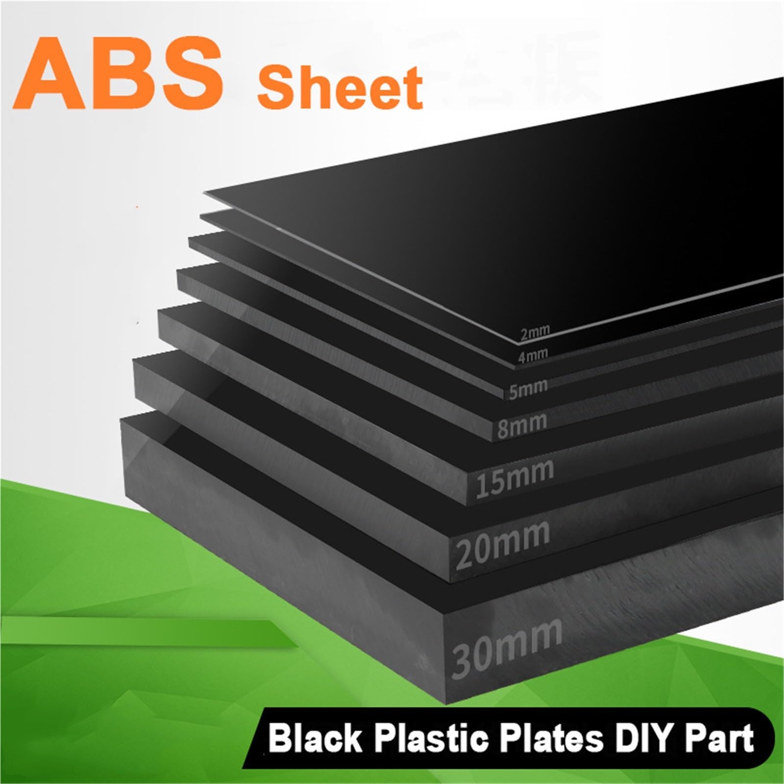 ABS-Kunststoffplatten 1 Stück schwarze ABS-Kunststoffplatte, 100 x 200 mm, 300, Modellblattmaterial for DIY-Modellteil-Zubehör, Dicke 1/1,5/2/3/4–30 Bastelarbeiten