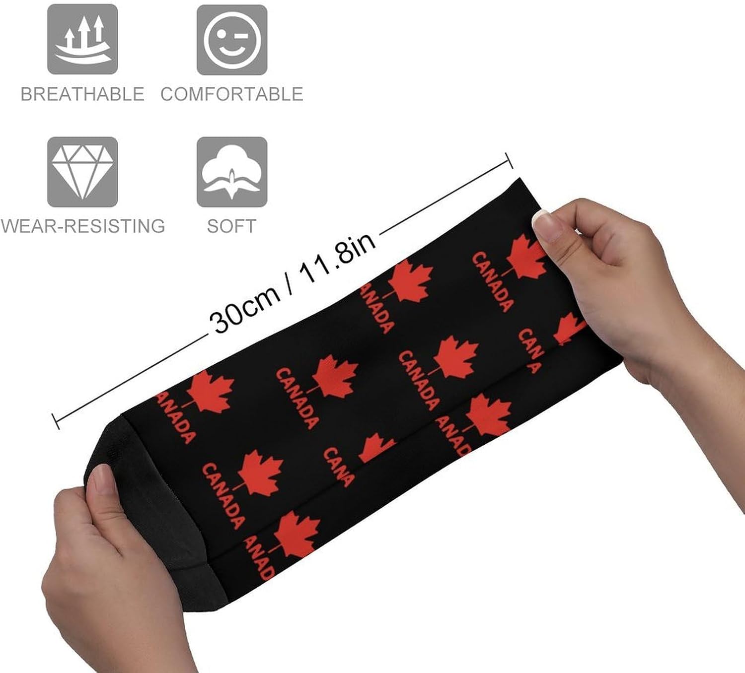 Canada Flag Maple Knee High Socks Athletic Long Stockings Sport Casual Crew Tube Sock Boot