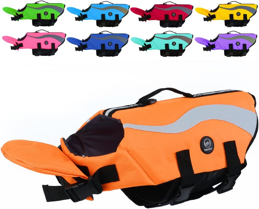 EMUST Dog Flotation Vest, Reflective Life Jacket for Small