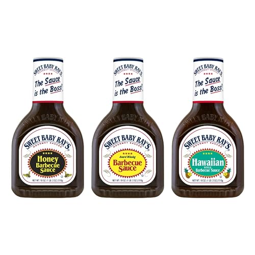 Sweet Baby Ray's Variety 3 Pack- Honey Barbecue Sauce, Hawaiian Style Barbecue Sauce, Award Winning Original Barbecue Sauce. Bundle #TOP29
