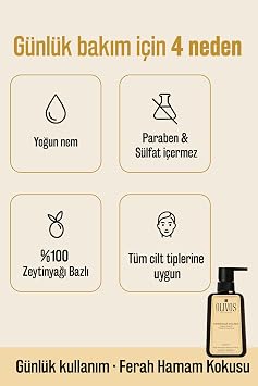 Olivos Zeytinyağlı Mandalina Sıvı Sabun - Doğal ve Ferahlatıcı Koku, Paraben, SLS, Sülfat İçermez, 500ml (4X500 ML, Mandalina)