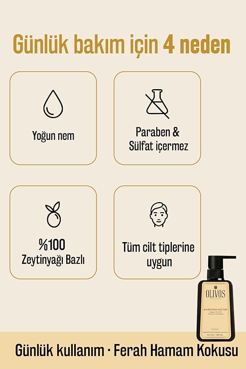 Olivos Zeytinyağlı Mandalina Sıvı Sabun - Doğal ve Ferahlatıcı Koku, Paraben, SLS, Sülfat İçermez, 500ml (4X500 ML, Mandalina)