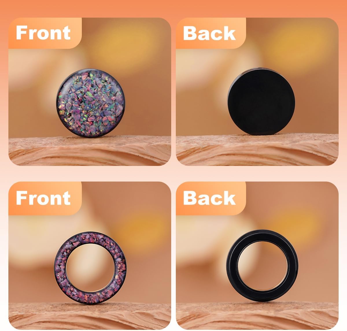 2pair 316 Stainless Steel Ear Gauges Tunnels Expander 2g-5/8inch Body Piercing Jewelry
