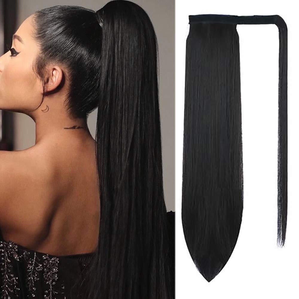 Buy AISI QUEENS Long Straight Ponytail Extension Synthetic Hair 24 Inch  Clip in Magic Paste Wrap Around Ponytail Hairpiece for Women?Brown Black  Online at Lowest Price in Japan. B08GZ5FXTD