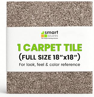 Smart Squares Easy Street Premium Made in The USA Carpet Tiles 18x18 Inch, Soft Padded, Seamless Appearance, Peel and Stick for Easy DIY Installation (858 Acorn, 1 Tile)