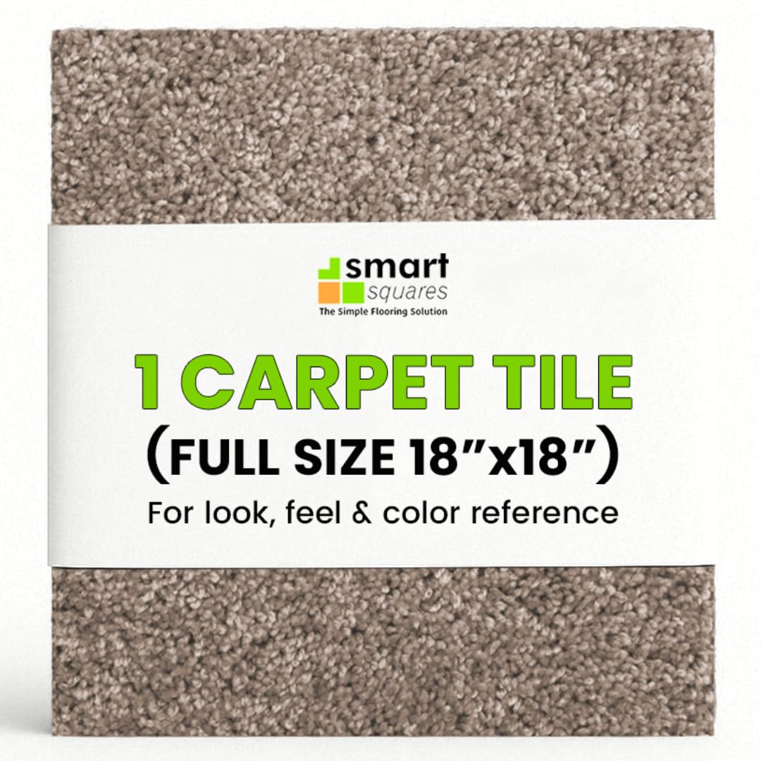 Smart Squares Easy Street Premium Made in The USA Carpet Tiles 18x18 Inch, Soft Padded, Seamless Appearance, Peel and Stick for Easy DIY Installation
