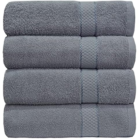 Casabella Luxury Pack Of 4 Bath Sheet 100% Egyptian Cotton Super Soft towel_Silver Cover