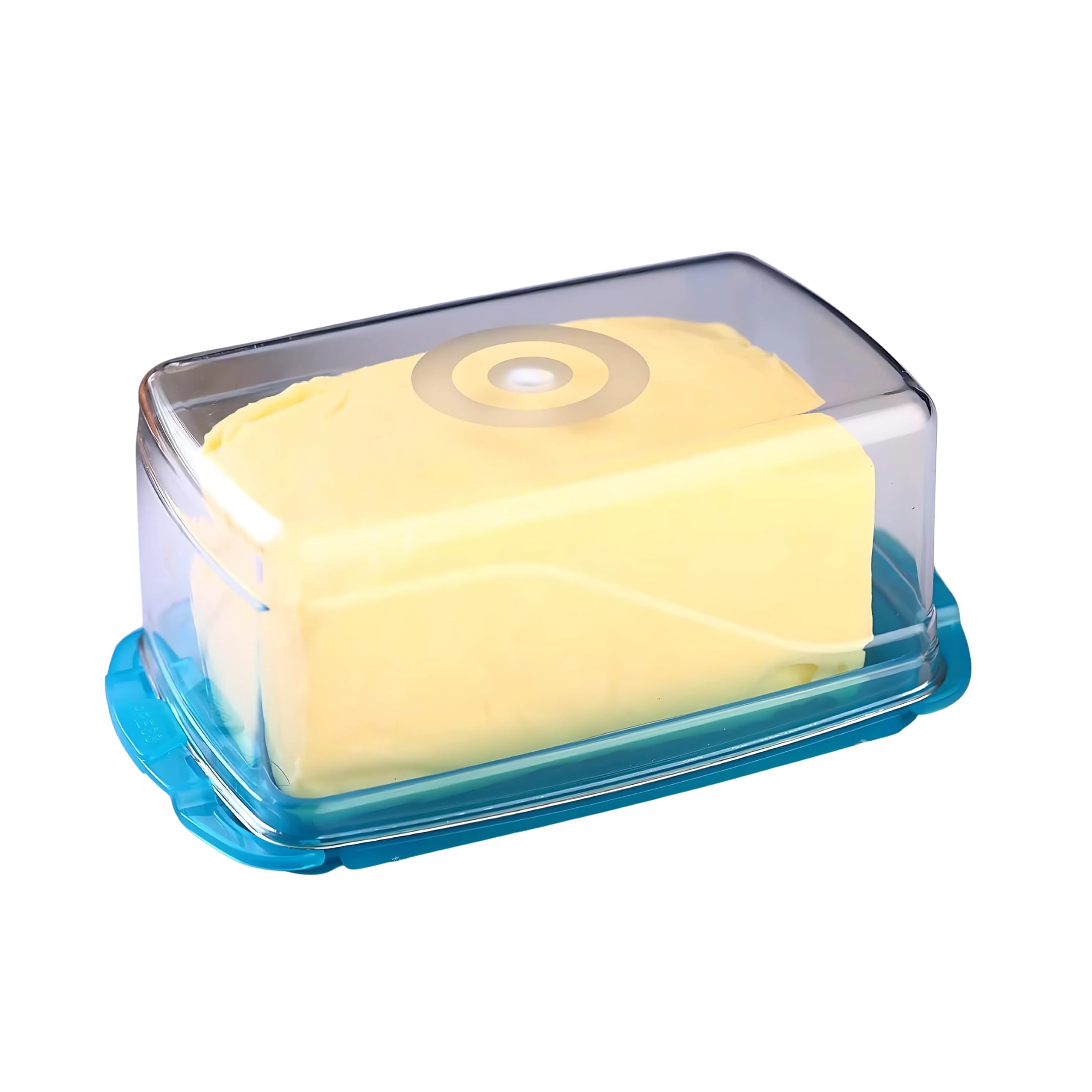 Premium Butter Storage Box | 500 ml Airtight Plastic Container for Fridge | Food-Grade Clear Lid & Blue Base-image-2