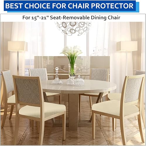 Miniatura 2 de BUYUE - Funda de tela antideslizante para silla de comedor, lavable, protector de funda elástica con motivo geométrico para silla tapizada