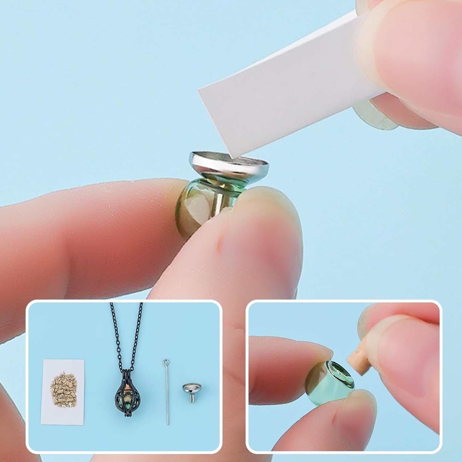 Glass Cremation Jewelry for Ashes Pendant Keepsake Openwork Teardrop Urn Locket Ashes Necklace Memorial Jewelry Cremation Jewelry Funeral Jewellery Ash Holder