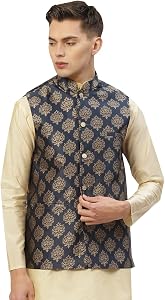 Maple Clothing Men's Nehru Jacket Indian Waistcoat Brocade Traditional Wedding Guest Modi Vest Bandhgala