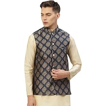 Maple Clothing Mens Nehru Jacket Indian Waistcoat Brocade Traditional Wedding Guest Modi Vest Bandhgala