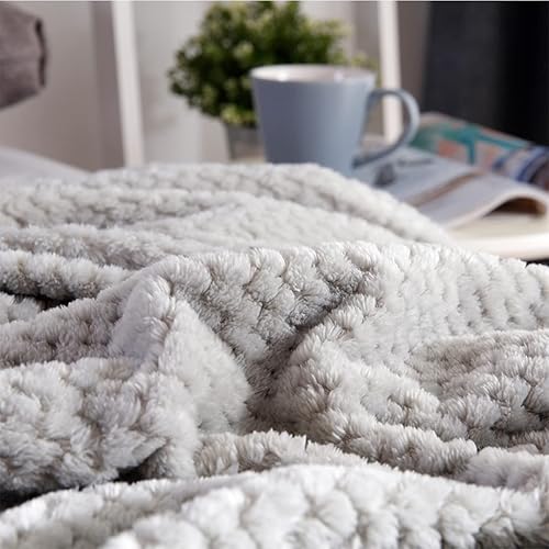 Miniatura 5 de Fleece Throw Blanket for Couch Bed Super Soft Fuzzy Cozy Lightweight Throw Blankets for Sofa (Grey, 60X80)
