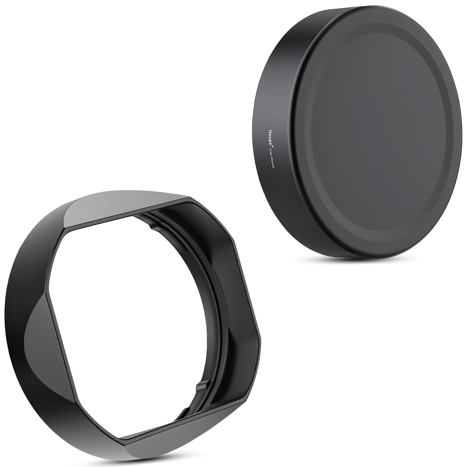 Haoge Pare-soleil carré en métal pour objectif Z 35 mm 50 mm f2 II pour Voigtlander APO-LANTHAR 50 mm 35 mm F2 Asphérique II Z Mount Accessoires d'objectif à baïonnette Noir, LH-35AAZ+Cap-35AAZ avec