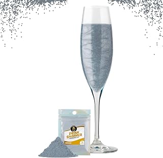 Twinkle My Drink® Moonlight Silver Premium Edible Glitter for Drinks | Christmas Drink Decorations | Wedding Drink Decorations | 5g up to 25 Servings