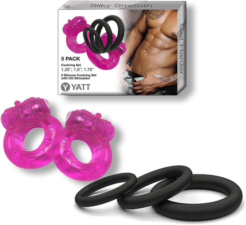 Yatt 5pcs - Silicone Exercise Ring for Men - Soft Premium Quality Silicone