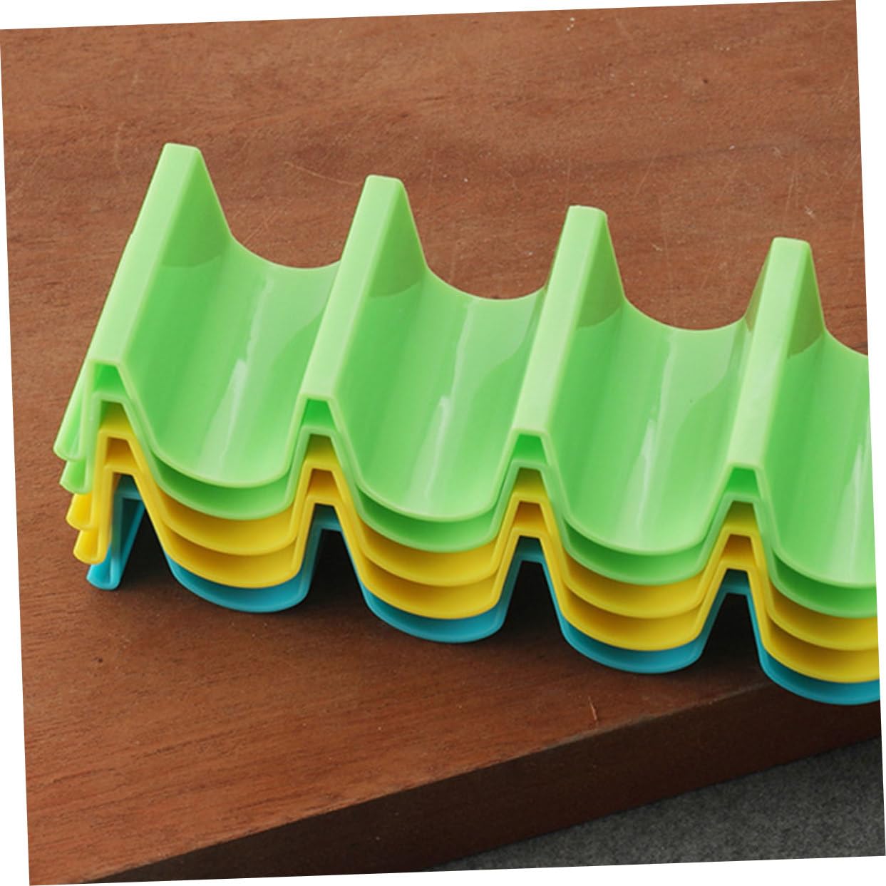 FUNOMOCYA 3 Sets 2pcs Tortilla Stand Taco Stand Taco Holders 4 Tortilleros Para Las Tortillas Mini Pancake Taco Baking Tray Taco Holder Plate Mini Taco Holder Tortillas Stand Plastic Pp