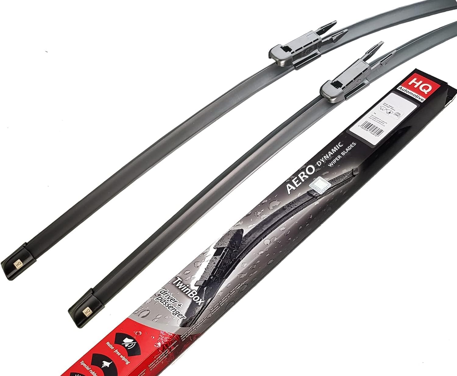 Two Front Flat Frameless Wiper Blades HQ Aero Dynamic - ADR03-033 Twin Box