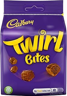 Cadbury Twirl Bites Bags Multipack, OFFICIAL, Bag of Chocolate Bites with Flaky Centre in a Solid Milk Chocolate Coating, ...