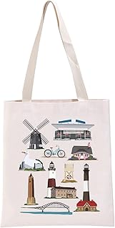 G2TUP Coastal Lover Gift Long Island Landmarks Tote Bag Nautical Lover Handbag Lighthouses Lovers Long Island Travel Gift