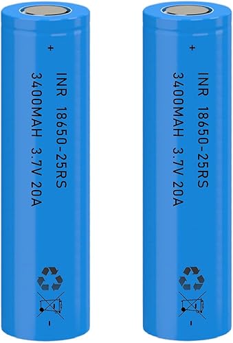 Miniatura 3 de AFSONGOO Paquete de 2 baterías recargables con botón superior de 3,7 voltios de 3000 mAh para linternas, faros, timbres de puerta, autos RC (azul)