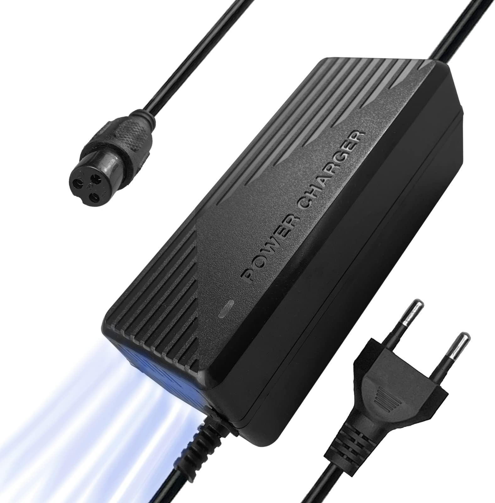 Cresbel Hoverboard Oplaadkabel Voor E-scooter: 42 V 2 A 3-polige Elektrische Step, Oplader Voor Elektrische Scooter Power Adapter Voor Balanshoverboard Zelfbalancerende Smart Elektrische Step Eu St