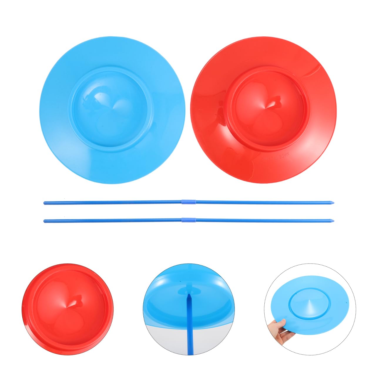 SUPVOX 2 Assiettes Chinoises de Jonglage avec Bâtons - Kit de Jonglerie Équilibré pour Débutants, Spectacles de Fête et Entraînement à la Coordination