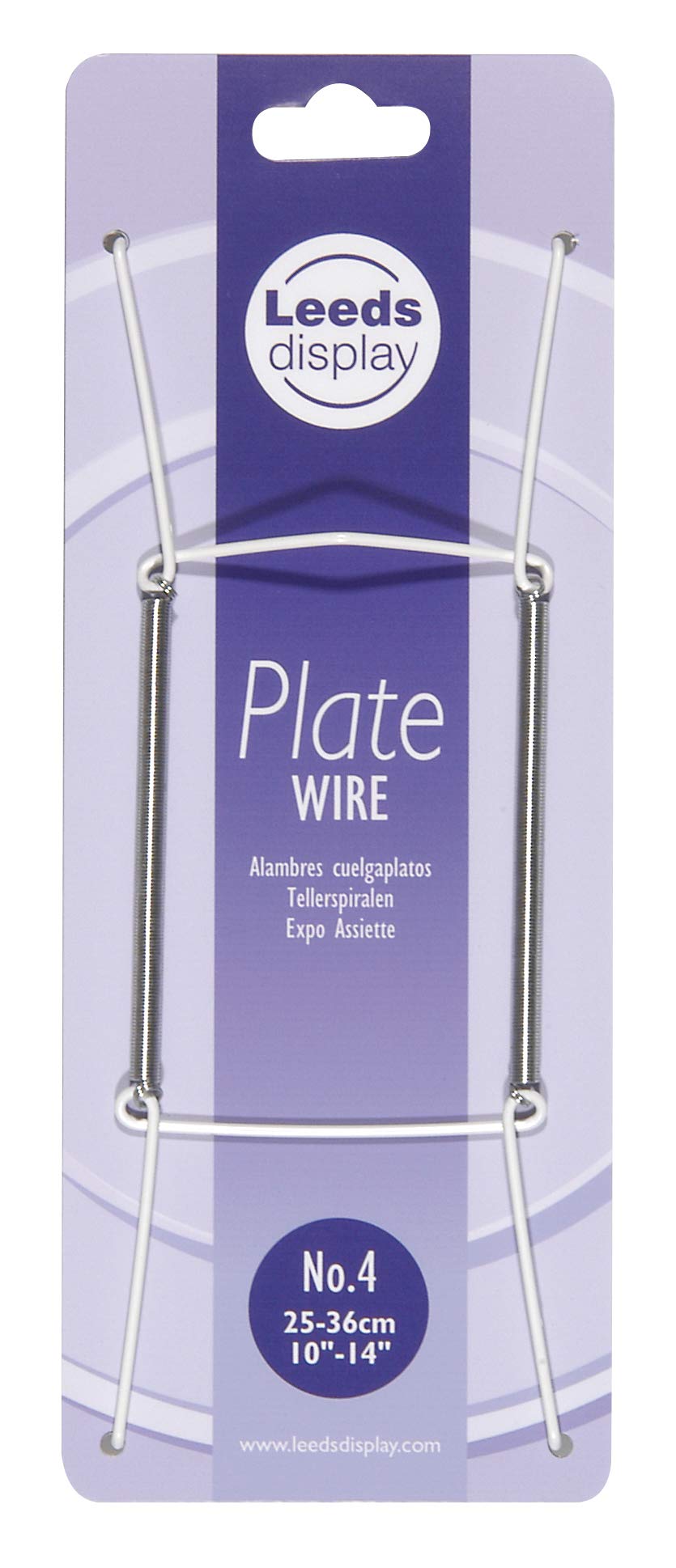 Leeds Display : PW40WL : Wire Plate Hanger No.4 : White : 25-36cm/ 10-14 Inch