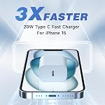 20W Chargement rapide USB C Chargeur pour iPhone 17 Pro Max/17 Pro,2Pack Type C Chargeur mural rapide pour iPhone 16 Pro/15 Pro/16/15/Air,Plaquette Pro avec 6FT Câble USB-C-to-C Nylon tressé (bleu/purple)