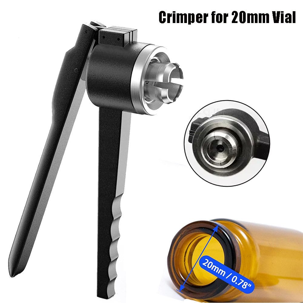 Crimpadora De Viales Abatible De 20 Mm, Crimpadora Manual De Viales, Herramienta para Crimpar Tapas De Botellas De Acero Inoxidable, Crimpadora Manual De Viales De Aluminio 20mmB