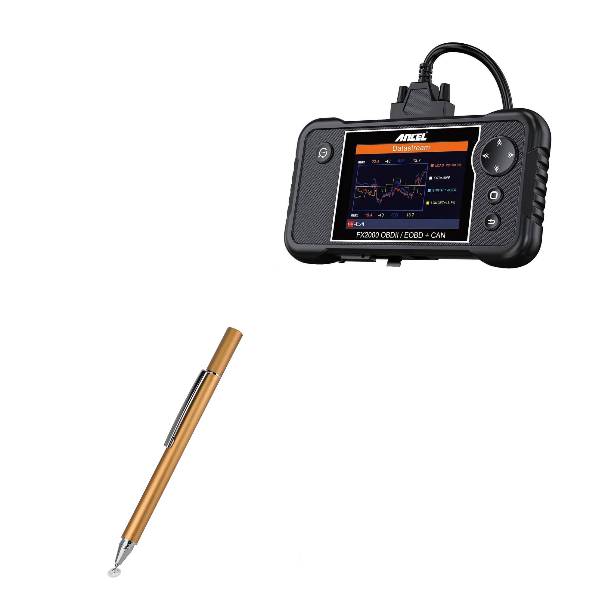 BoxWave Stylus Pen Compatible with Ancel FX2000 (4 in) - FineTouch Capacitive Stylus, Super Precise Stylus Pen - Champagne Gold