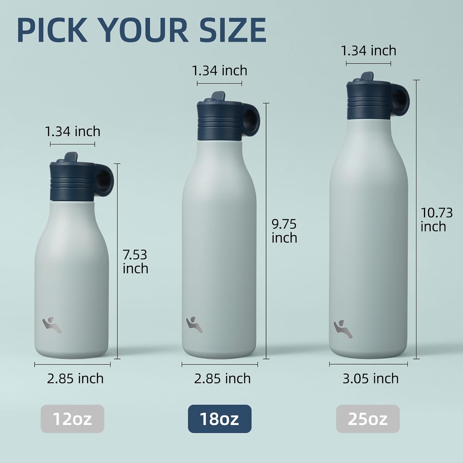 18oz Stainless Steel Water Bottle with Straw, Insulated Metal Travel Water Bottle, Reusable and Leak Proof, BPA Free, Double Wall Design, Storm Blue - Image 5