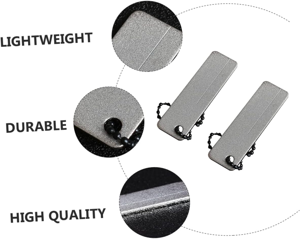 2pcs Mini Diamond Sharpening Stone Superhard Grinding Tools for Fishing Hooks and Outdoor Use Portable Keychain Sharpener Easy to Carry Quick Maintenance