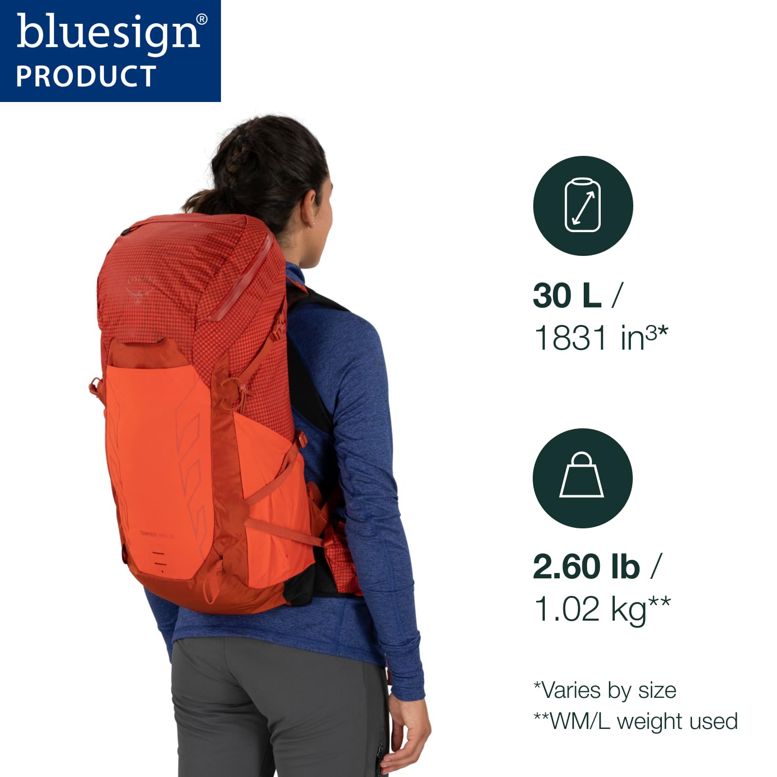 Osprey Tempest Pro 30L Women's Hiking Backpack with Hipbelt, Mars Orange